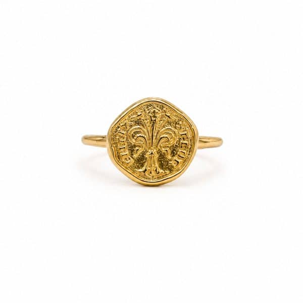 anello-fiorino-in-argento-placcato-oro-frontale