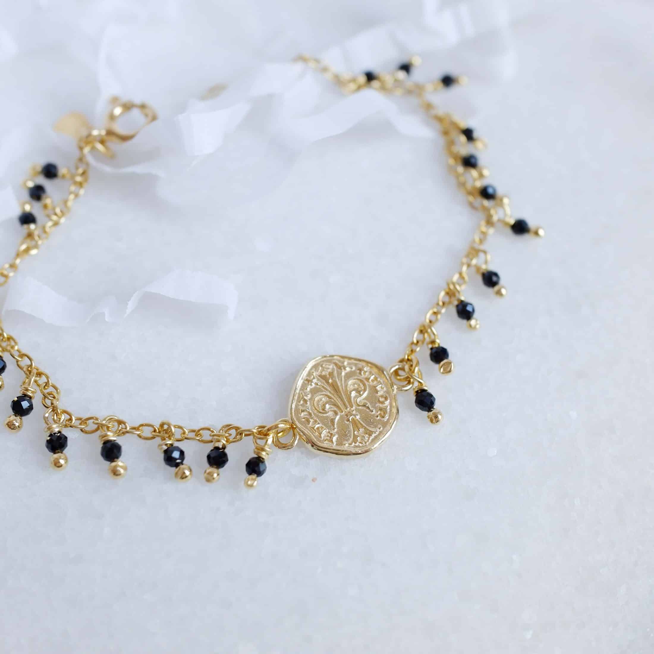 Bracelet with Florentine Fiorino and Black Spinel