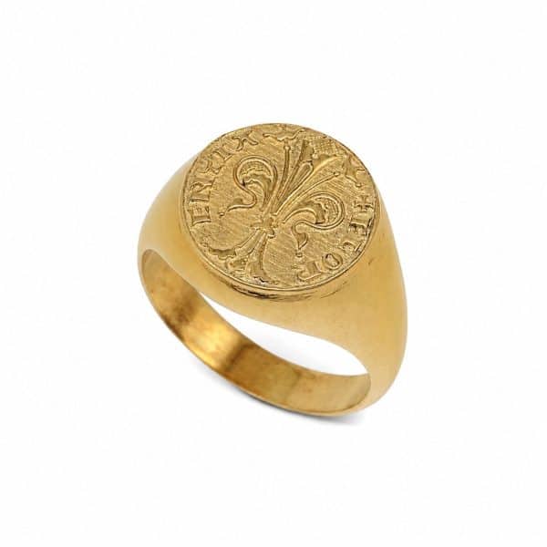 anello-chevalier-fiorino-argento-dorato